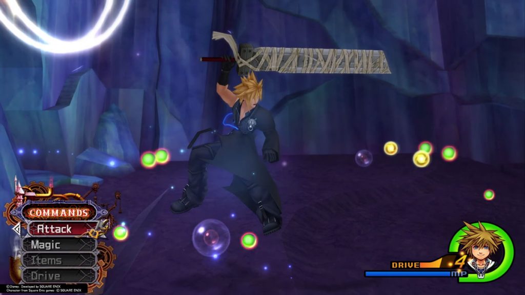 Cloud Swinging his Buster Sword at Heartless