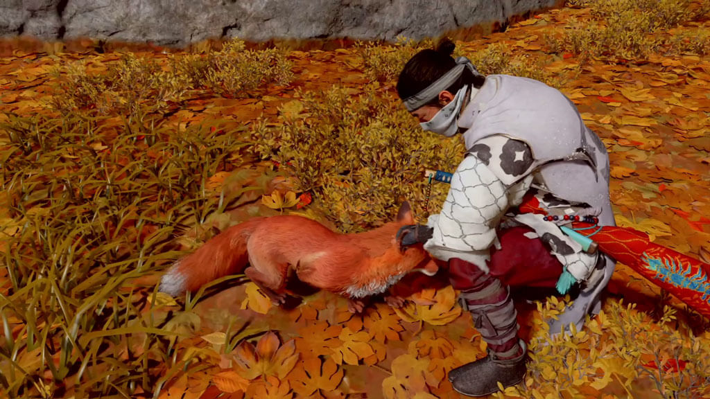 Jin Sakai Petting a Fox
