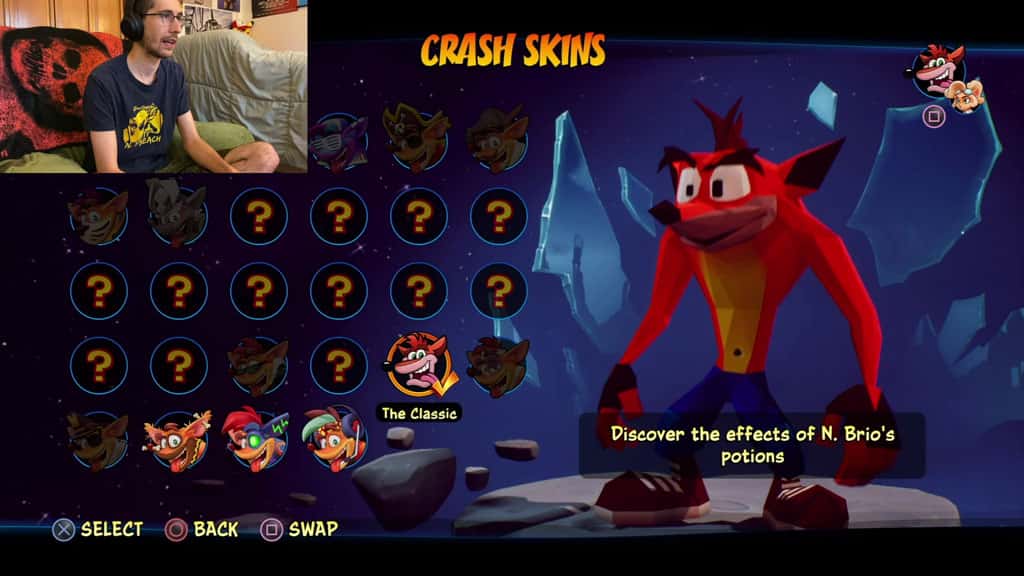 Crash 4 Skins Classic Crash